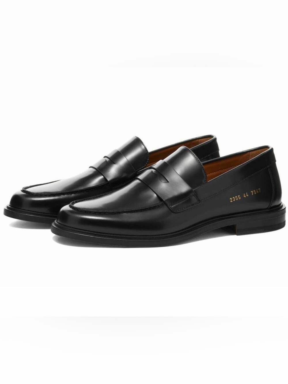 $615 Common Projects Men's Penny Slot Loafers Black Leather New